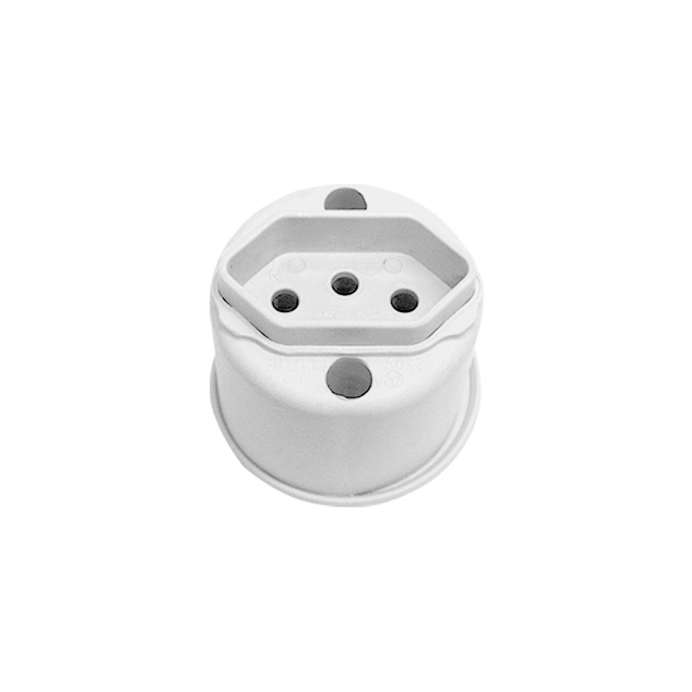 TOMADA SOBREPOR 2P+T 10A BRANCO PLUZIE