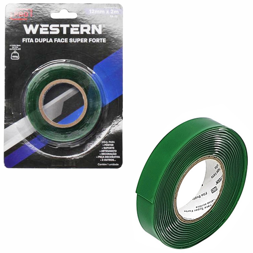 FITA DUPLA FACE FORTE 12MMX2M - WESTERN
