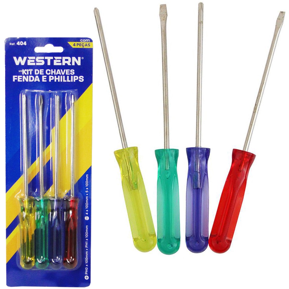 CHAVE FENDA E PHILIPS 4PC - WESTERN