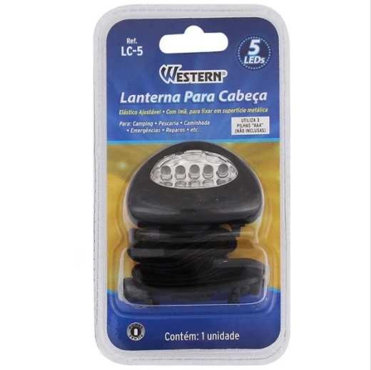LANTERNA CABECA 5LEDS - WESTERN