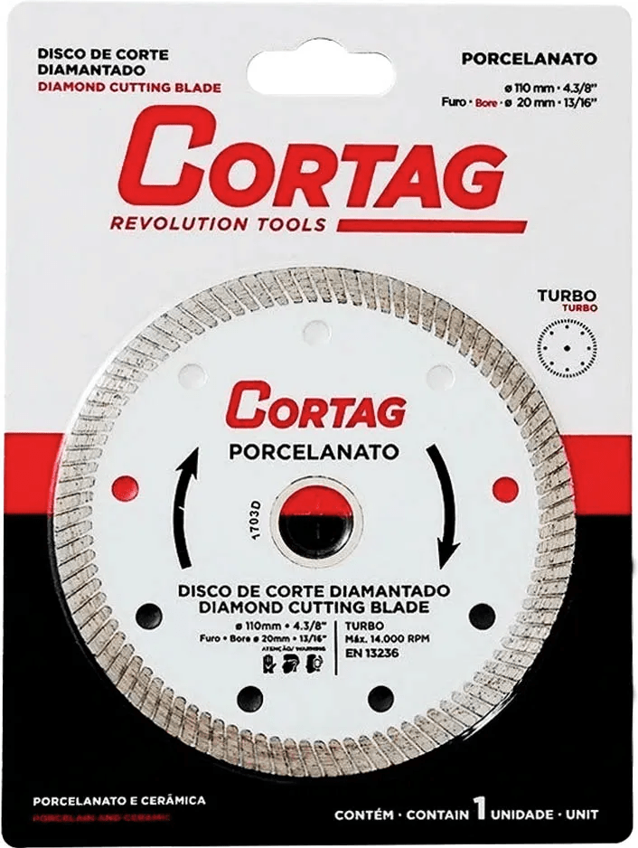 DISCO DIAM TURBO PORCEL. 110X20MM CORTAG
