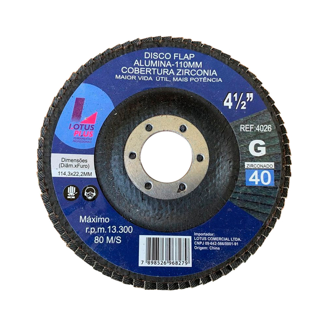 DISCO FLAP 4.1/2  ZIRCONIA 040