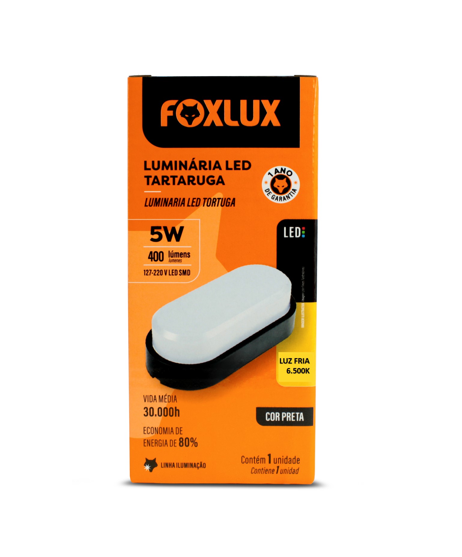 LUMINARIA LED TARTARUGA 5W 6500K PT