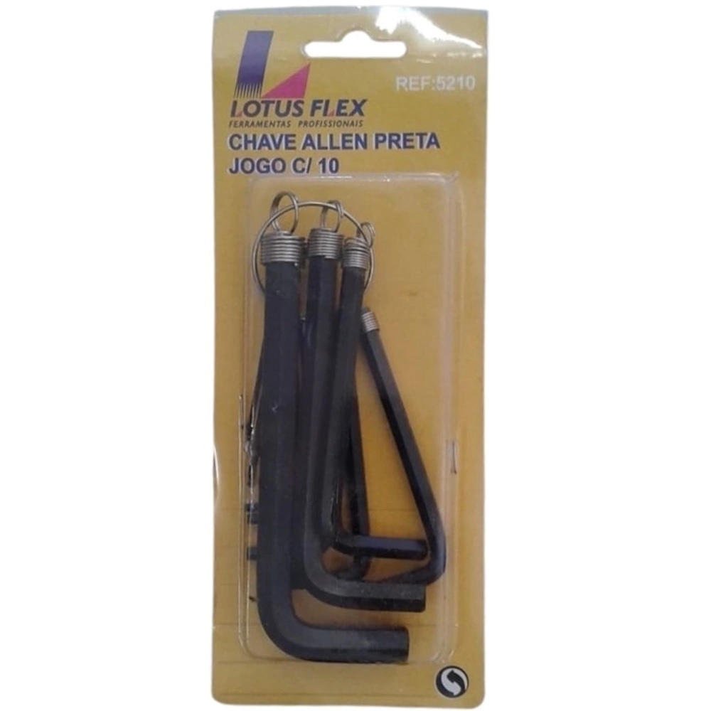 KIT CHAVE ALLEN JOGO C/10 AÇO PRETO
