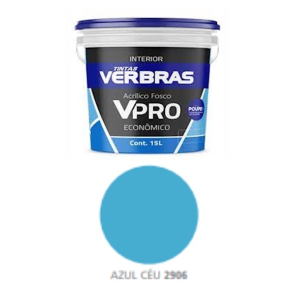 TINTA ACRIL FOSCO 15L AZUL CEU VERBRAS
