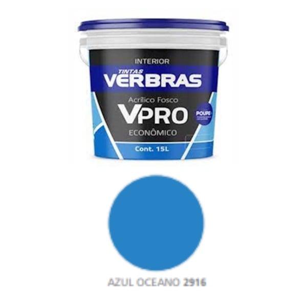 TINTA ACRIL FOSCO 15L AZUL OCEAN VERBRAS