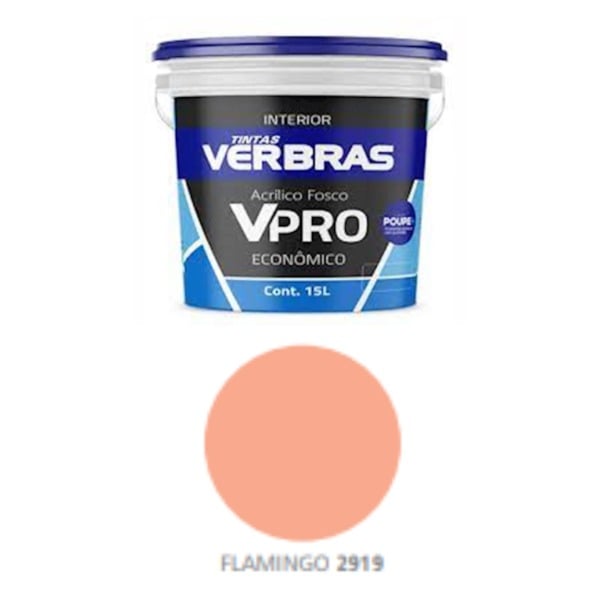 TINTA ACRIL FOSCO 15L FLAMINGO VERBRAS