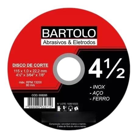DISCO CORTE INOX 4-1/2”X1X7/8 BARTOLO