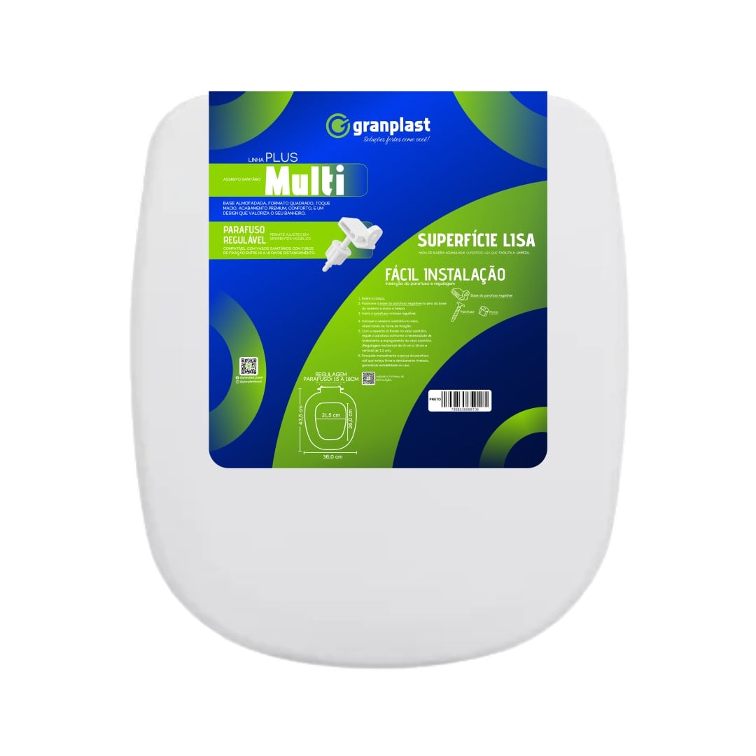 ASSENTO ALMOFADADO MULT BRANCO GRANPLAST