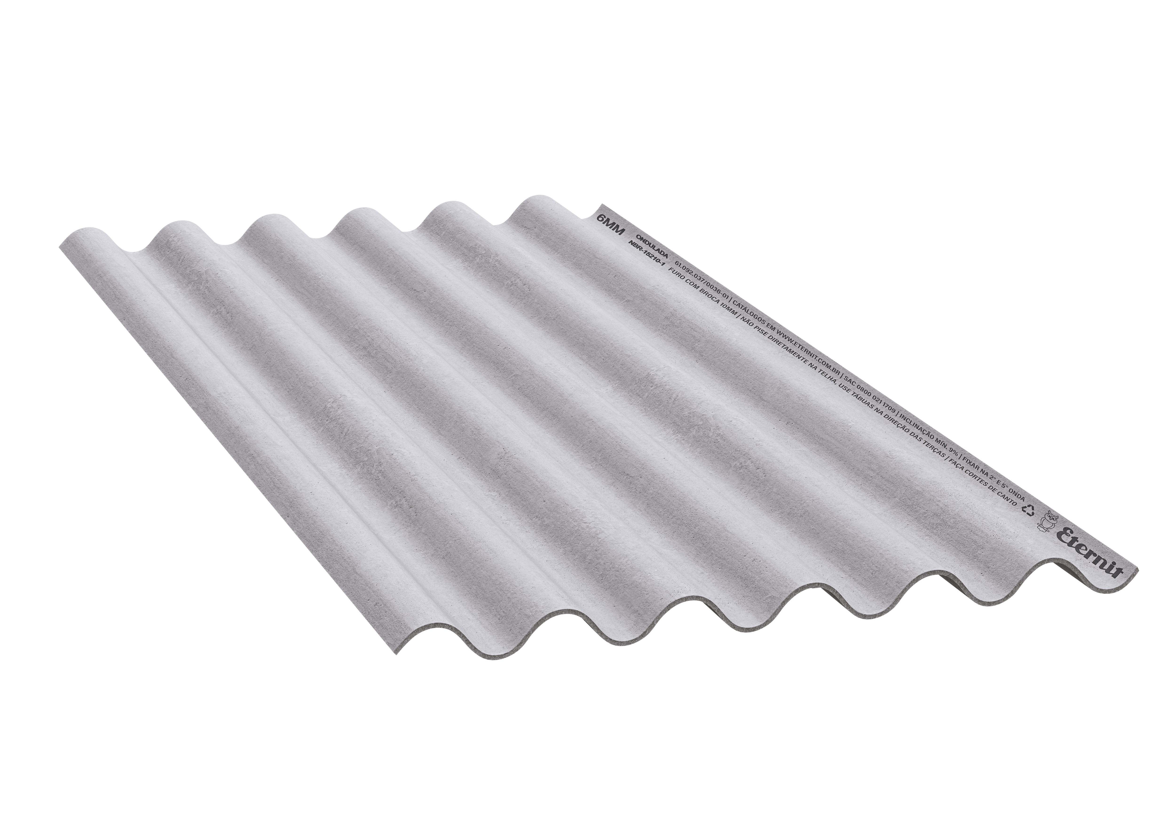 TELHA ETERNIT ONDULADA 6MM 3,66X1,10M