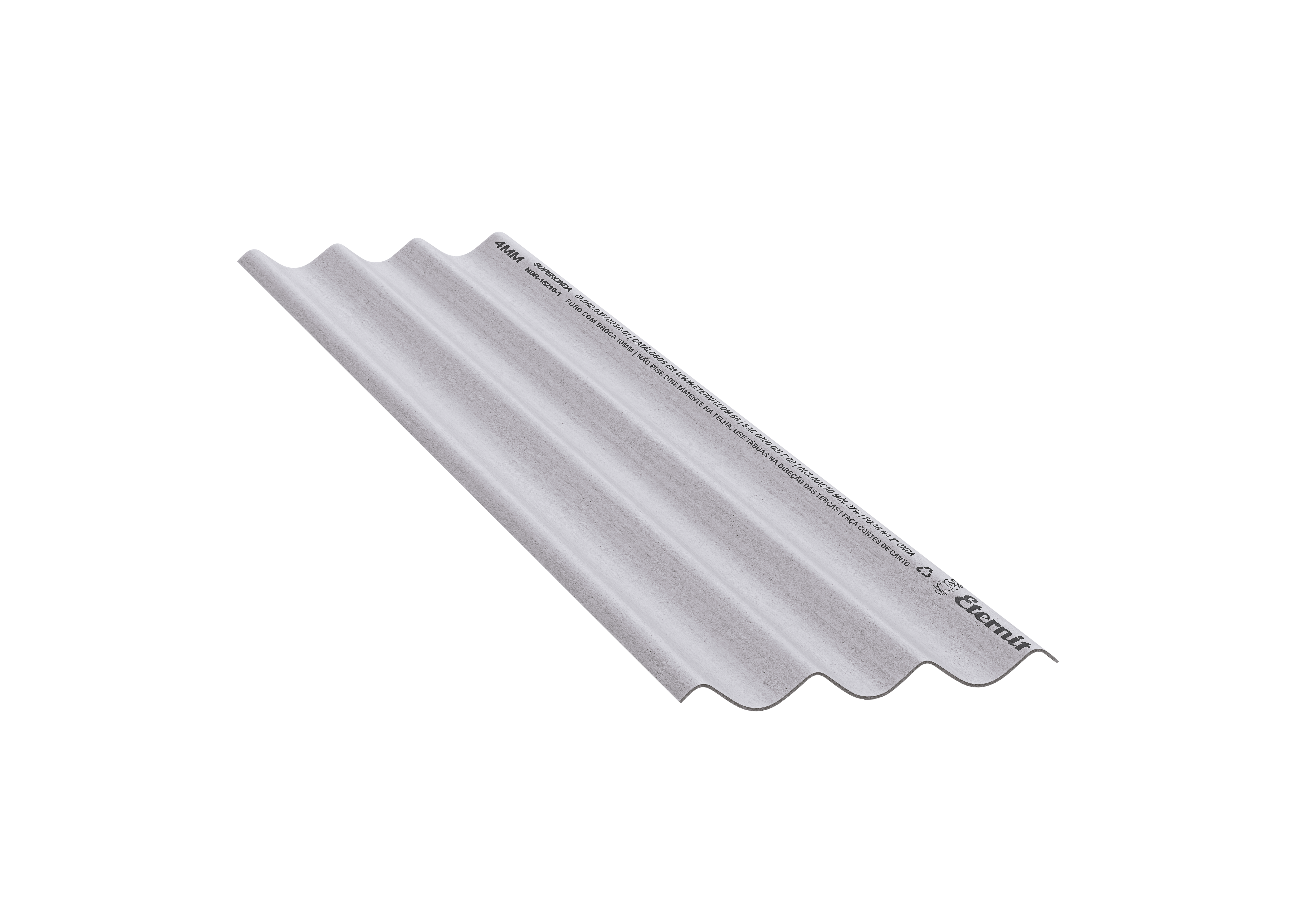 TELHA ETERNIT SUPERONDA 4MM 2,44X0,50M