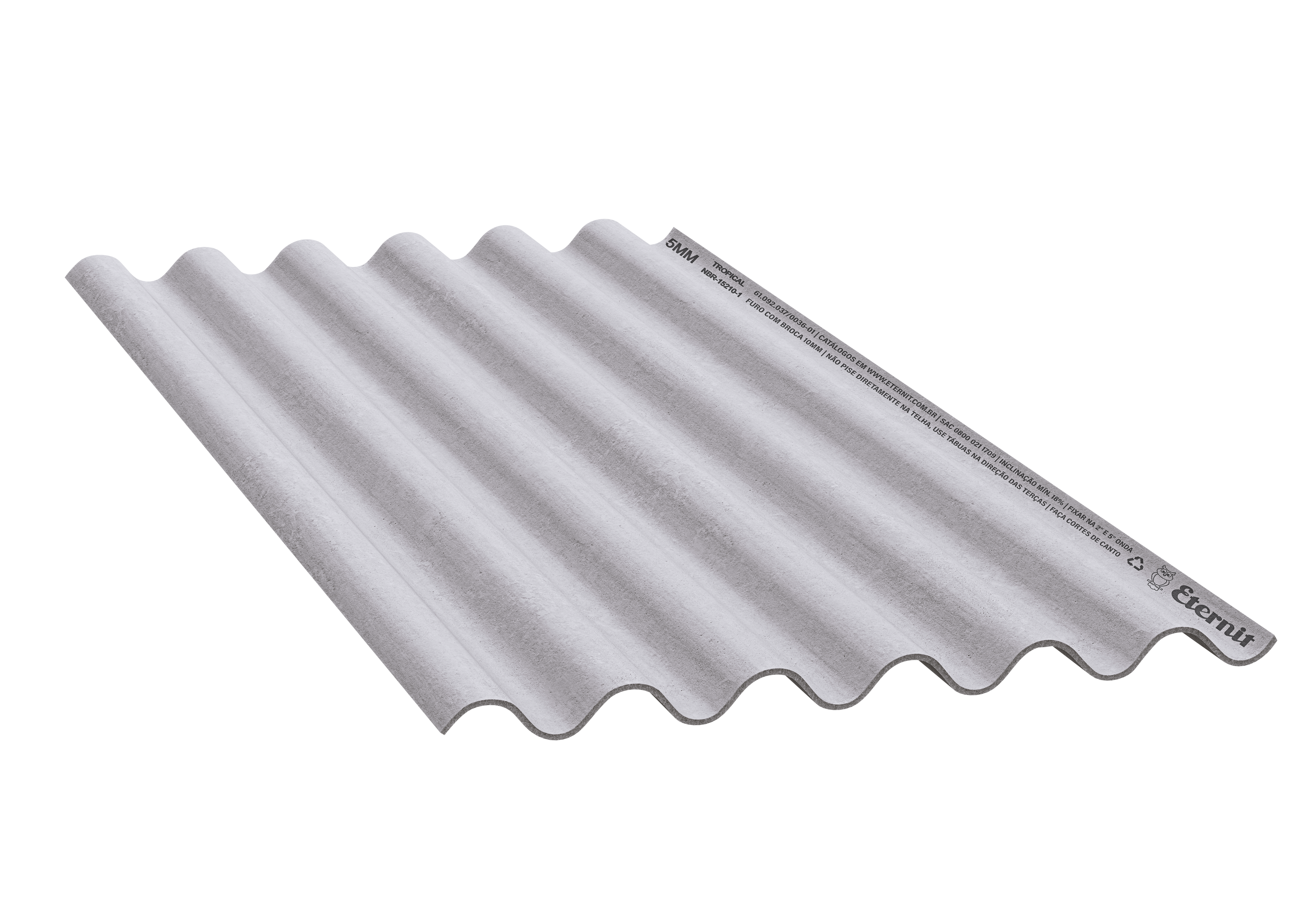 TELHA ETERNIT TROPICAL 5MM 2,44X1,10M