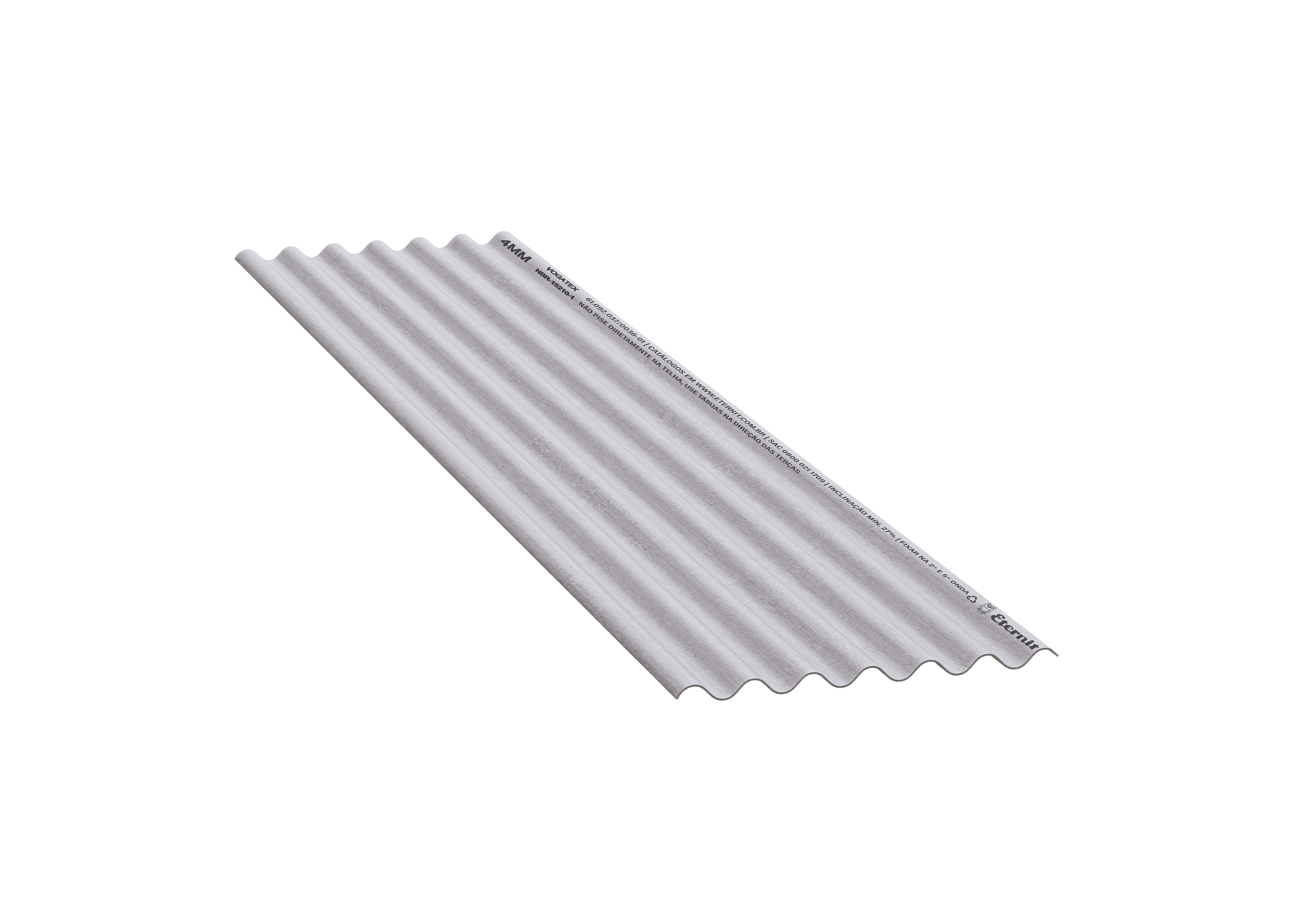 TELHA ETERNIT  VOGATEX 4MM 2,44X0,50M